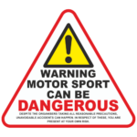 RacingDriverSchool.com Disclaimer Warning Motor Sport Can Be Dangerous Sign 